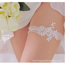 Romantic Vintage Lace Garter Rhinestone Crystal Bridal Pearl Wedding Garter